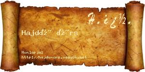 Hajdú Örs névjegykártya